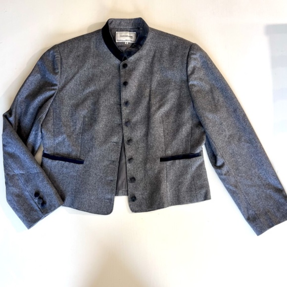 VTG David Benjamin Ltd. Blazer Women's size (UK 18) (USA 14) Gray Wool Velvet - Picture 4 of 15